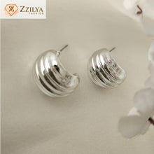 Korean Style Silver Half Hoop Earrings