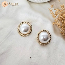 Pearl stud korean earrings