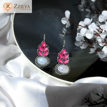 Pink Leaves Jhumka earrings