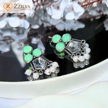 Trendy Sea Green Jhumka earrings