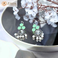 Trendy Sea Green Jhumka earrings