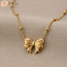 Bow anti tarnish necklace for women by zzilya fashion