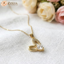 Studded heart anti tarnish necklace