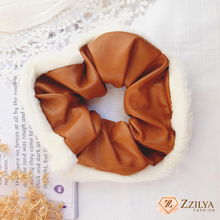 Ebony Luxe Leather aesthetic Scrunchies