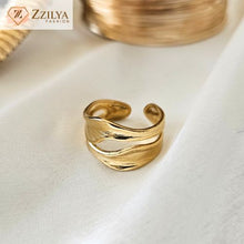 Elegant Statement band anti tarnish rings