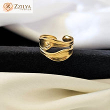 Elegant Statement band anti tarnish rings