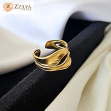 Elegant Statement band anti tarnish rings