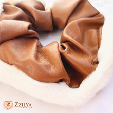 Ebony Luxe Leather aesthetic Scrunchies