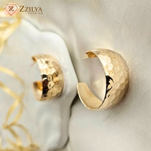 Korean gold hoops earrings