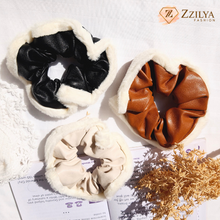 Ebony Luxe Leather aesthetic scrunchies