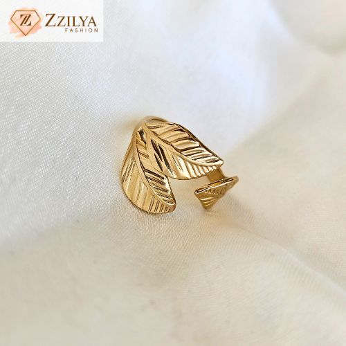Leaf design statement anti tarnish rings