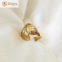 Leaf design statement anti tarnish rings