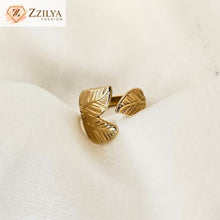 Leaf design statement anti tarnish rings