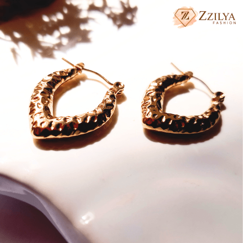 Stainless Steel Golden Hoops