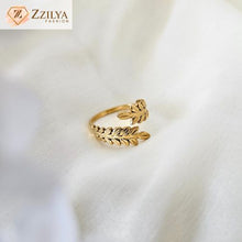 Nature band anti tarnish gold rings