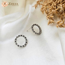 Silver Round Stud Earrings