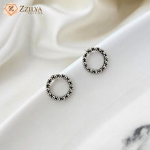 Silver Round Stud Earrings
