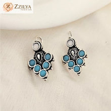Blue Oxidized Earrings