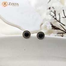 Geometric Black Pearl Stud Earrings
