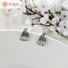 Silver Leaf stud Earrings