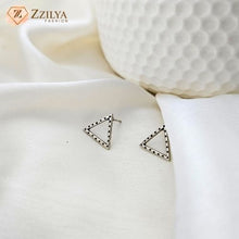 Silver Triangle Stud earrings