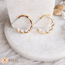Gilded Pearl Hoops Earrings Anti Tarnish