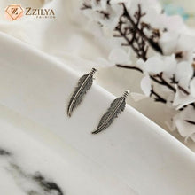 Silver Leaf Drop Earrings