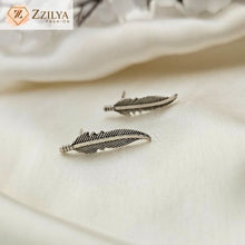 Silver Leaf Drop Earrings