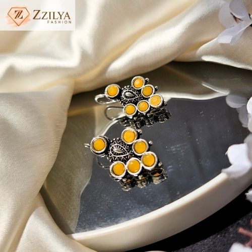 Awe oxidised earrings multicolor