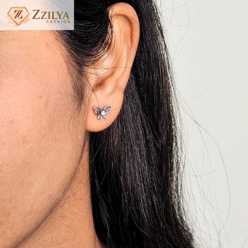 Silver Butterfly Stud earrings