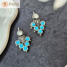 Blue Oxidized Earrings