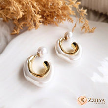 Luxe Anti Tarnish Pearl hoops earrings