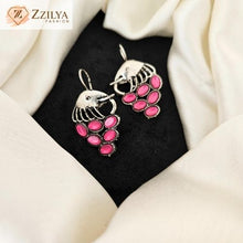 Elephant Design Oxidized Earrings with Pink Stones | Ethnic Dangle Jewelry for Women