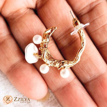 Seoul Anti Tarnish Pearl Hoops earrings