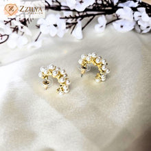 Pearl hoops aesthetic korean earrings