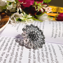Silver Petal Statement ring