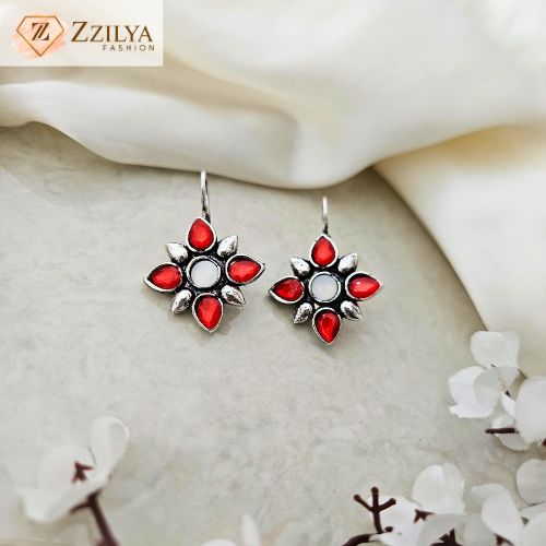 Red Petal Earrings