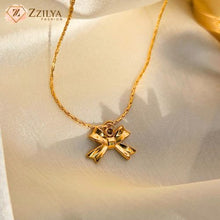 Bow waterproof anti tarnish necklaces