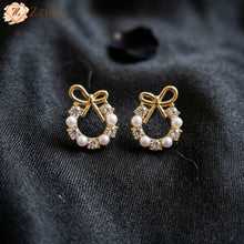 ZZILYA Pearl Bow Minimal Earrings - Under ₹99 - Everyday