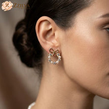 ZZILYA Pearl Bow Minimal Earrings - Under ₹99 - Everyday