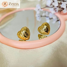 Golden Heart korean earrings under 100