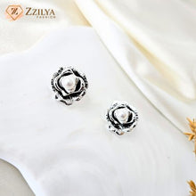 Floral pearl korean earrings for girls