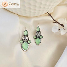 Green Oxidised Zzilya Earrings | Antique Ethnic Earrings Under ₹99 for Women & Girls