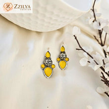 Yellow Oxidised Ethnic Earrings | Traditional Imitation Jewellery Under ₹99