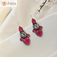 Zzilya Pink Oxidised Earrings for Women | Ethnic Imitation Jewellery Under ₹99