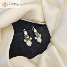 Zzilya Oxidised White Stone Tribal Earrings – Elegant Ethnic Jewellery Under ₹99