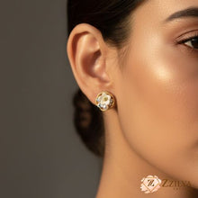 Zzilya Fashion Dainty White Flower, Pearl & Crystal Stud Earrings for Women