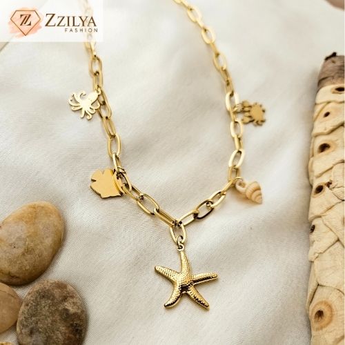 Oceanic Charms 18K Gold Plated Anti Tarnish Necklace