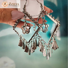 Zzilya Fashion Oxidised Square Jhumka Earrings under rs 99