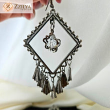 Zzilya Fashion Oxidised Square Jhumka Earrings under rs 99